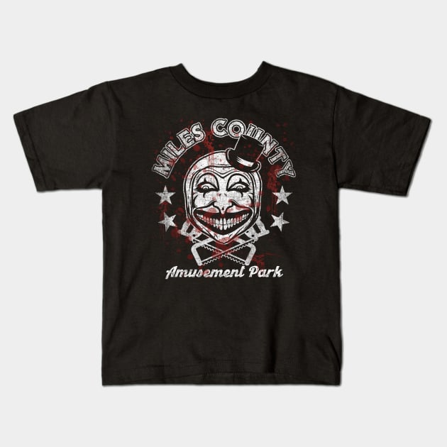 MILES COUNTY AMUSEMENT PARK Kids T-Shirt by joeyjamesartworx